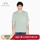ARMANI 刺绣T恤上衣内搭 男纯棉圆领短袖 EXCHANGE 阿玛尼秋冬新款