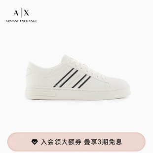 EXCHANGE 运动鞋 阿玛尼春夏新款 休闲板鞋 男撞色条纹小白鞋 ARMANI