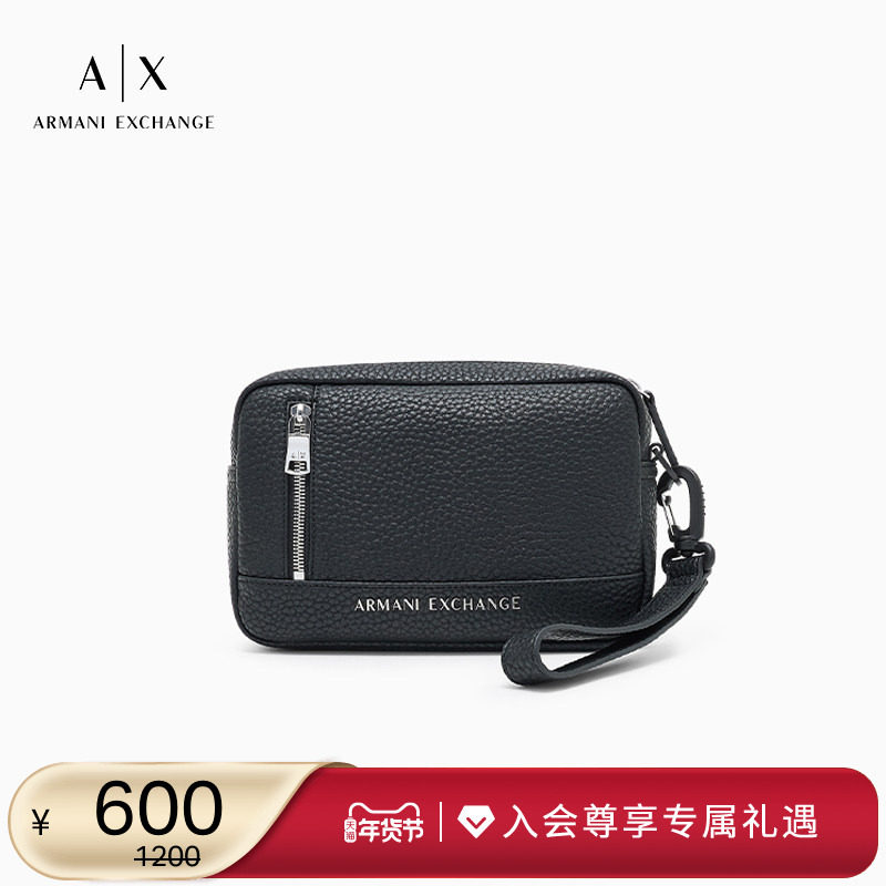 【新年礼物】ARMANI EXCHANGE/阿玛尼男拉链配腕带通勤手拿包官方,箱包皮具/热销女包/男包,男士包袋,淘宝优惠券,粉丝福利购,淘宝优惠卷