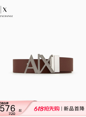 【礼物】ARMANI EXCHANGE/阿玛尼春夏男士商务通勤双面板扣腰带