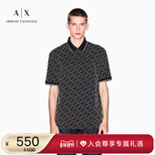 EXCHANGE 阿玛尼秋冬新款 男纯棉三粒扣翻领短袖 ARMANI 老花Polo衫