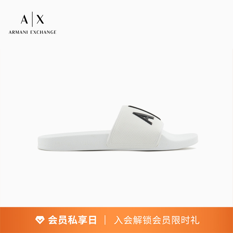 AX/阿玛尼男士单袢带平底拖鞋