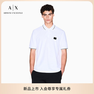 全棉三粒扣翻领短袖 新款 男士 Polo衫 EXCHANGE ARMANI 阿玛尼秋季
