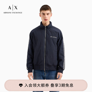 隐藏连帽立领轻薄运动夹克棉服外套 阿玛尼男士 ARMANI EXCHANGE