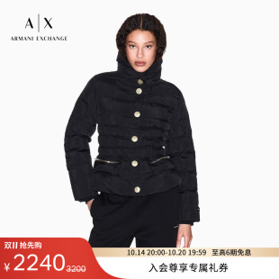 新款 阿玛尼秋季 女立领绗缝轻薄收腰夹克棉服外套 EXCHANGE ARMANI