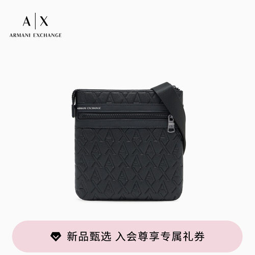AX/阿玛尼男士扁平斜挎邮差包