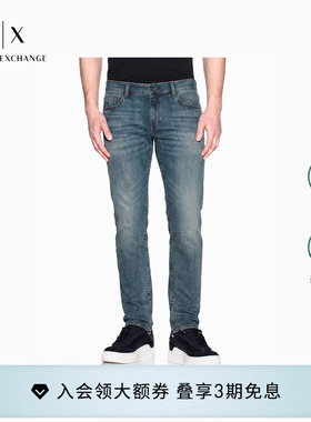 ARMANI EXCHANGE/阿玛尼26年夏季新款男士修身复古水洗低腰牛仔裤