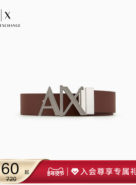 【新年礼物】ARMANI EXCHANGE/阿玛尼男商务镂空双面板扣腰带官方