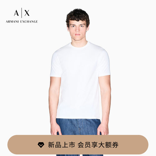 AX/阿玛尼男士圆领短袖正肩T恤