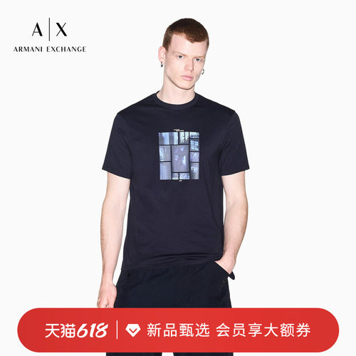 AX/阿玛尼男士纯棉圆领短袖T恤