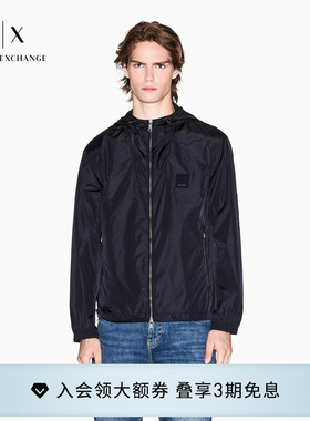 ARMANI EXCHANGE/阿玛尼男士连帽短款户外休闲运动飞行员夹克外套