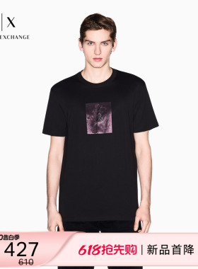 ARMANI EXCHANGE/阿玛尼26春夏新款男士圆领短袖正肩印花纯棉T恤