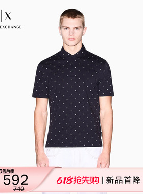 ARMANI EXCHANGE/阿玛尼夏季新款男翻领短袖正肩印花老钱风Polo衫