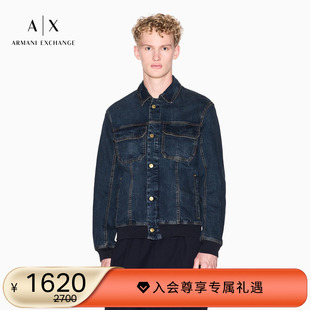 EXCHANGE 翻领复古工装 阿玛尼冬季 男士 牛仔夹克外套 新款 ARMANI