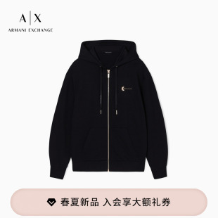 女士连帽拉链印花卫衣夹克外套 阿玛尼春夏新款 ARMANI EXCHANGE
