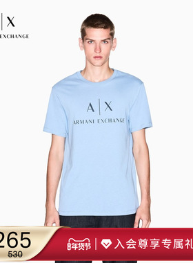 ARMANI EXCHANGE/阿玛尼秋冬男新年纯棉圆领短袖修身印花T恤内搭