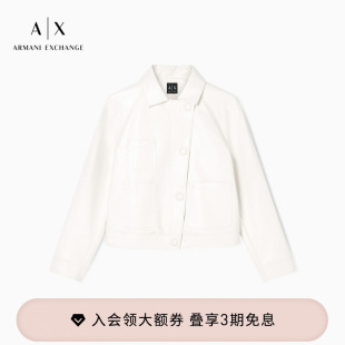 EXCHANGE 式 阿玛尼春夏新款 斜开襟衬衫 夹克外套 女翻领短款 ARMANI