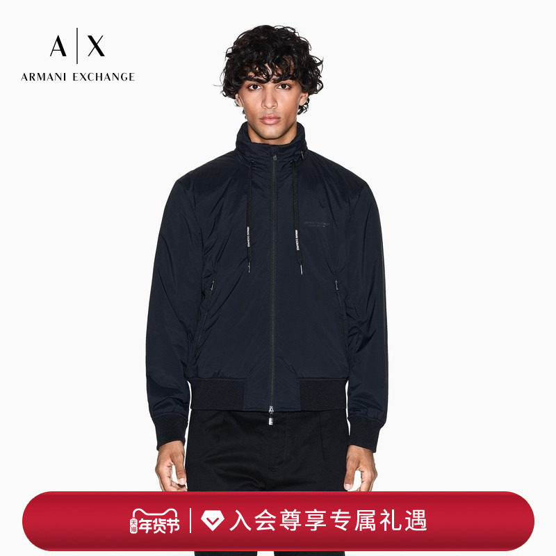 ARMANI EXCHANGE/阿玛尼冬季新款男立领短款轻薄运动夹克棉服外套,男装,棉衣,淘宝优惠券,粉丝福利购,淘宝优惠卷