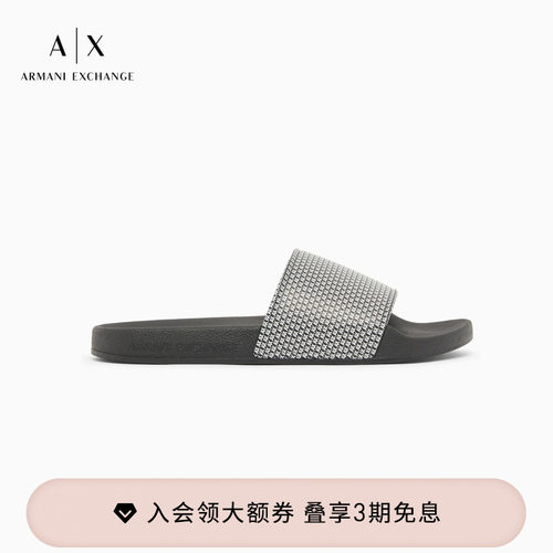 AX/阿玛尼男士一字带平底拖鞋