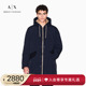 ARMANI 男连帽绗缝休闲中长夹克棉服外套 新款 EXCHANGE 阿玛尼冬季