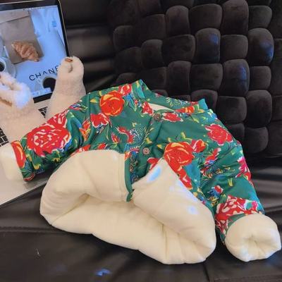 东北大花婴儿棉服春秋冬儿童厚夹棉男童女童保暖棉衣外套宝宝衣服