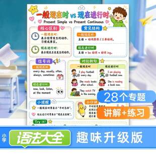 小学英语语法知识点时态句型冠词总复习升级版笔记本2026年新款