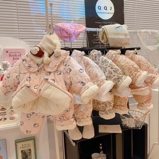 宝宝棉服套装冬装婴儿恒温保暖加厚秋冬分体夹棉衣服儿童棉衣棉裤