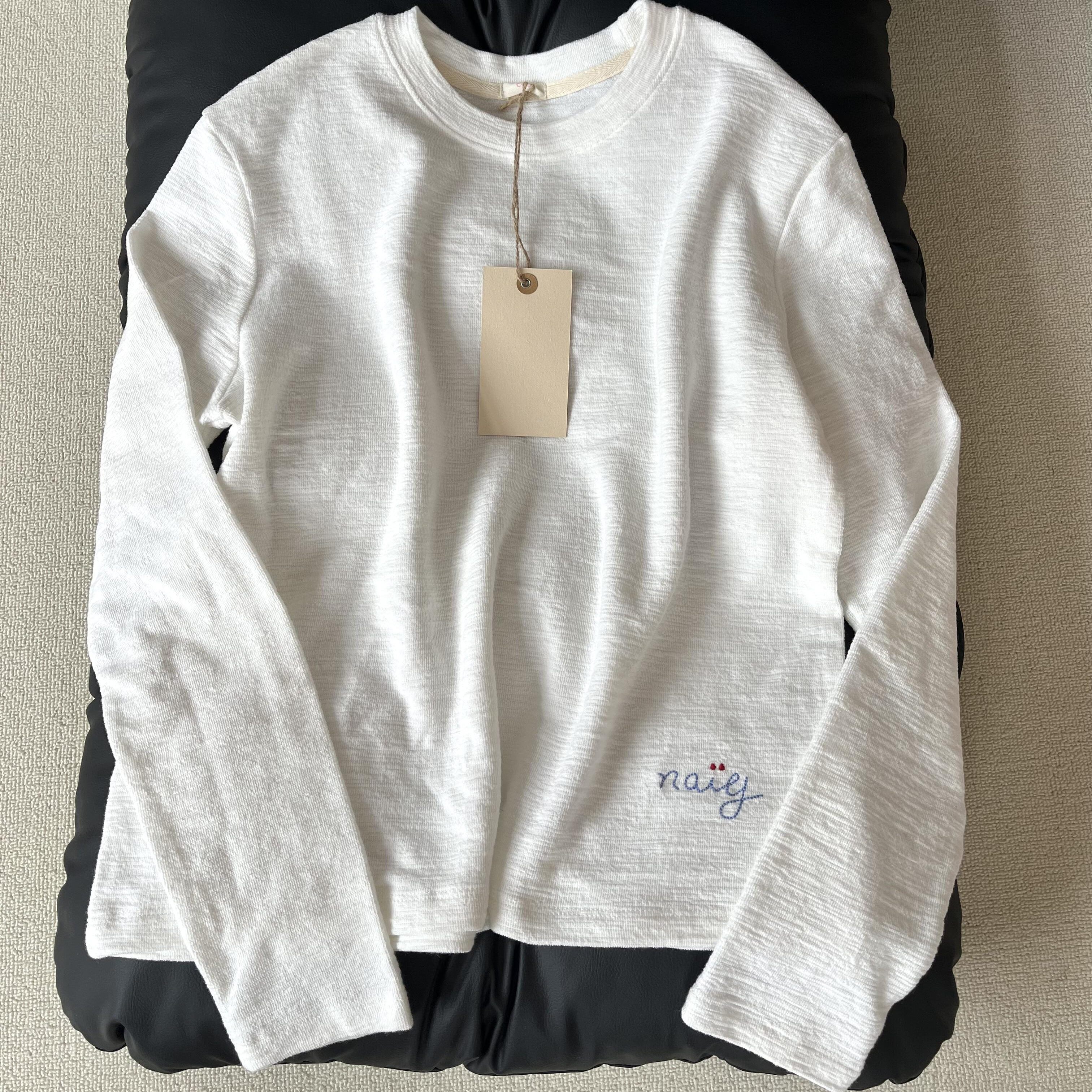 奥特莱斯~品牌外贸专柜捡漏秋季小众时尚圆领长袖t恤女百搭上衣服