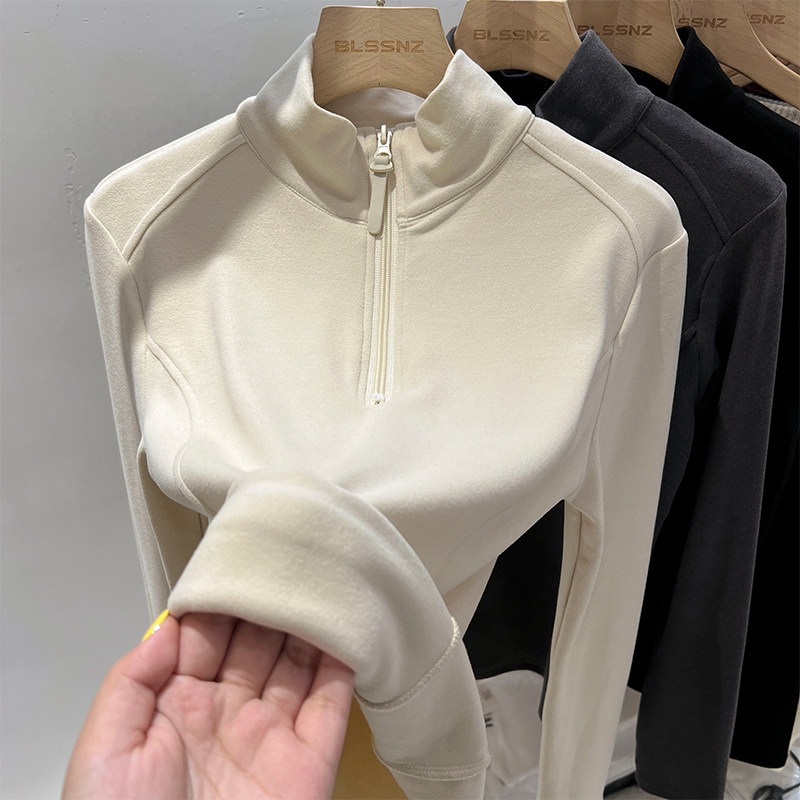 奥特莱斯~品牌外贸专柜捡漏拉链德绒打底衫女秋冬立领上衣t恤卫衣,男装,大码上装,淘宝优惠券,粉丝福利购,淘宝优惠卷