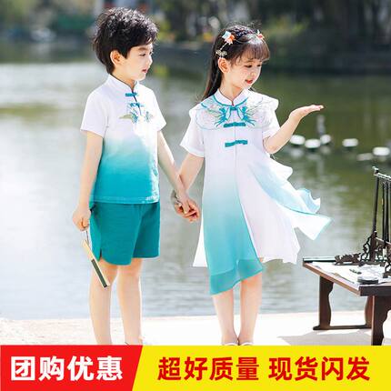 六一儿童演出服国学服男童古装汉服中国风合唱服学生运动校服班服