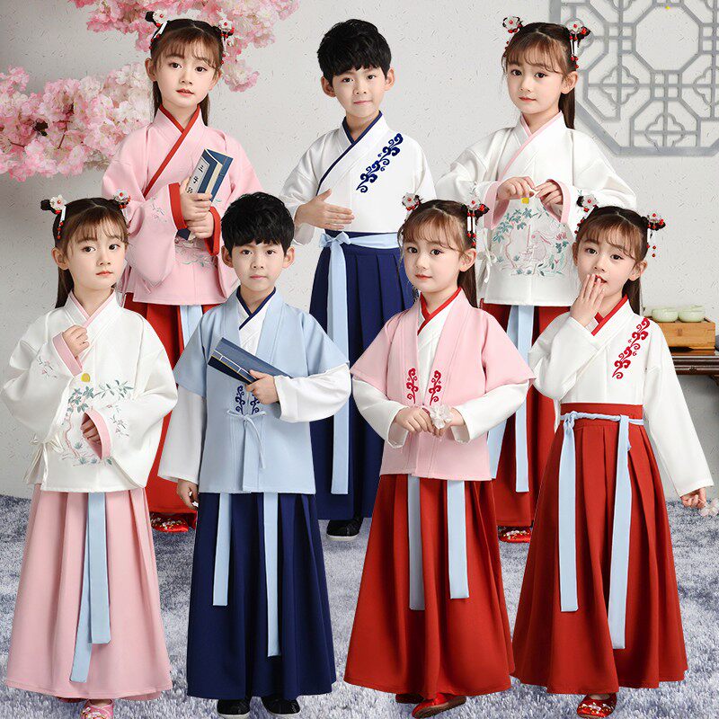 中华孝道国学服三字经演出服声律启蒙儿童汉服古装男女民族风服装