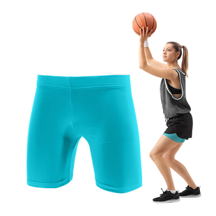 女款纯色速干打底薄款运动健身弹力瑜伽紧身防护训练多色三分短裤