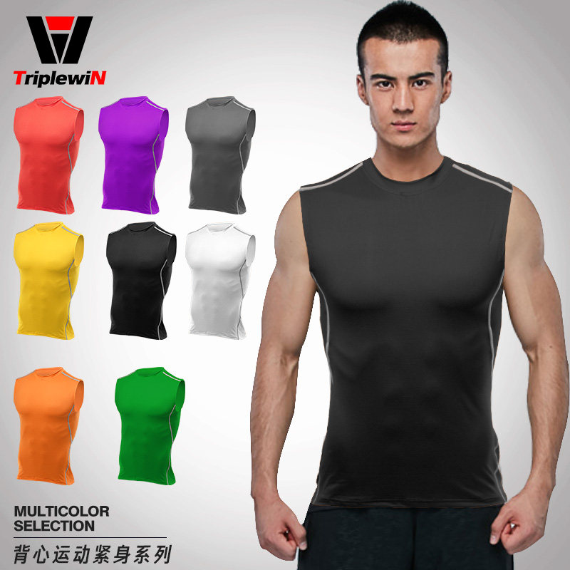 运动健身篮球打底纯色背心男款无袖坎肩t恤透气紧身汗衫修身多色,运动服/休闲服装,健身衣,淘宝优惠券,粉丝福利购,淘宝优惠卷