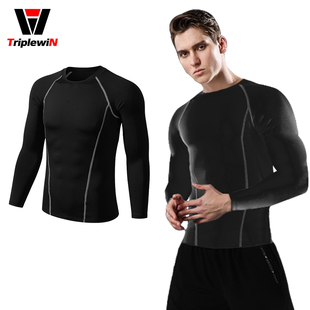 打底速干透气防晒外穿运动健身篮球足球内胆长袖T恤 男紧身衣薄款