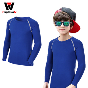 儿童打底防晒运动紧身衣弹力压缩 训练足球篮球骑行紧身速干薄款
