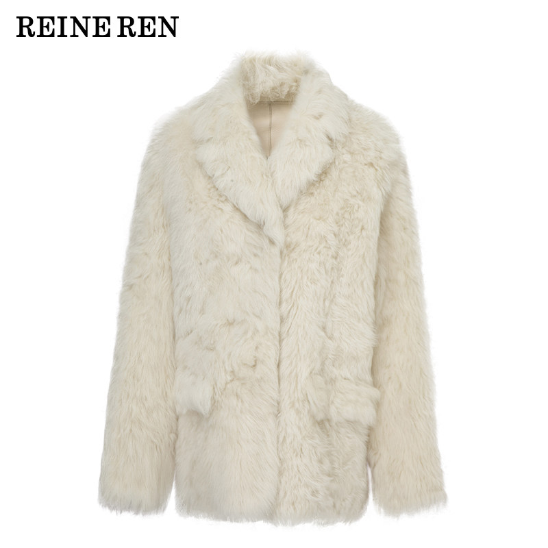 REINEREN任茜秋冬进口托斯卡纳西装皮草外套