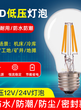 24v低压灯泡爱迪生LED灯丝灯直流DC低电压E27螺口光源12v灯led灯