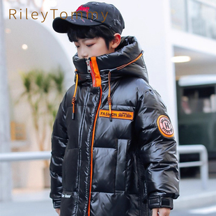 英国Riley Tommy儿童连帽羽绒服中长款免洗男女童冬季保暖羽绒服