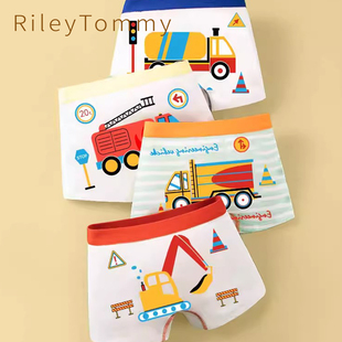 全棉大童小孩纯棉青少年 男童四角裤 英国Riley Tommy儿童平角内裤