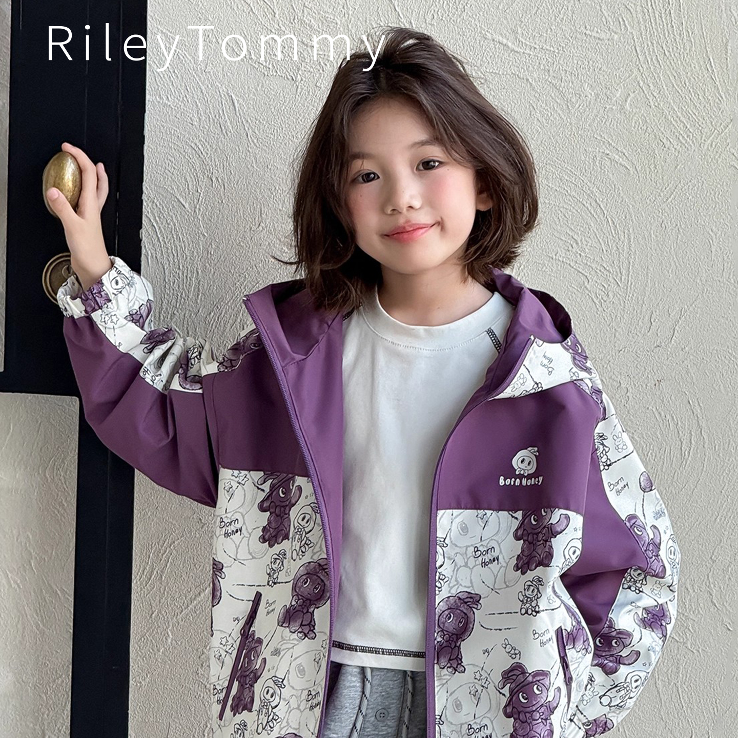 英国RileyTommy女童宽松冲锋衣