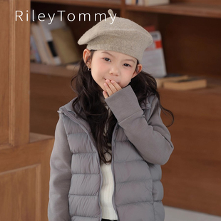 英国Riley Tommy儿童连帽羽绒服防水宝宝冬季轻薄白鸭绒冬款外套