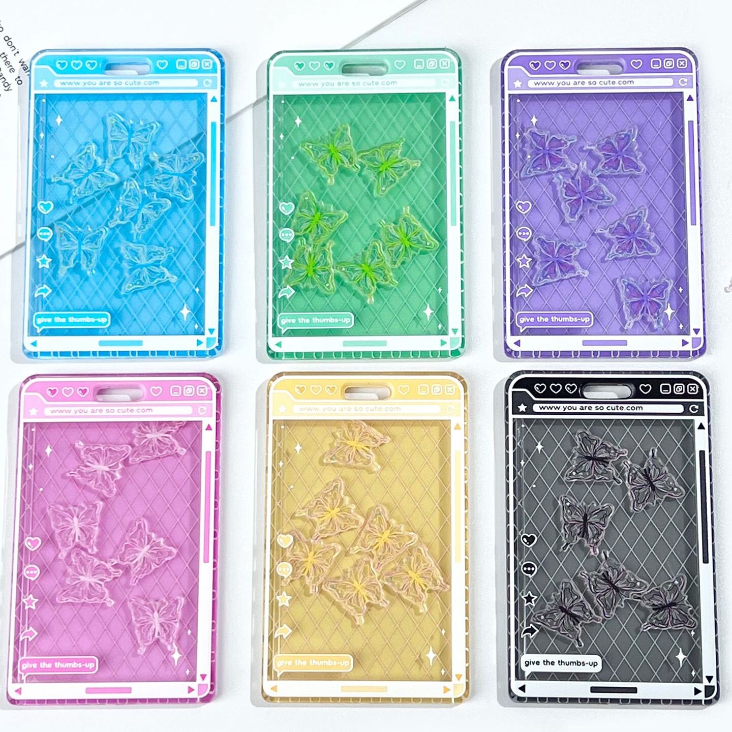 ins风蝴蝶摇摇乐卡套学生胸牌校园卡包现货门禁卡保护套批发透明