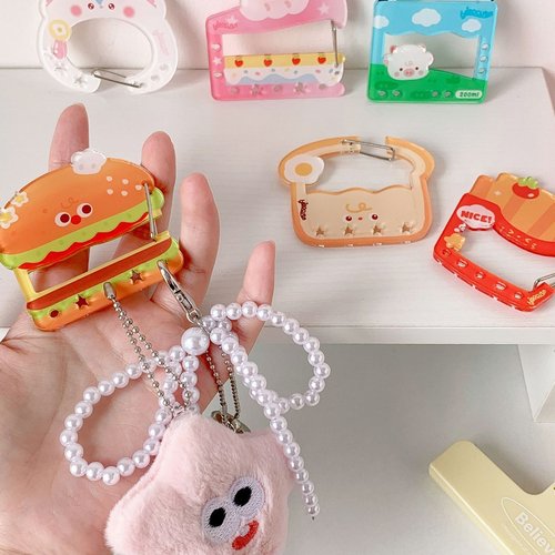 创意卡通汉堡薯条亚克力登山扣学生书包挂件甜美少女痛包挂饰挂扣
