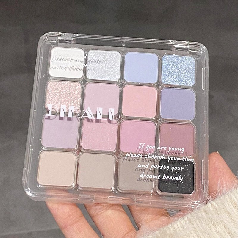 DIKALU 方格16色眼影盘粉棕蜜瓜新色哑光珠光亮片腮红蓝色眼影Ins,彩妆/香水/美妆工具,眼影,淘宝优惠券,粉丝福利购,淘宝优惠卷