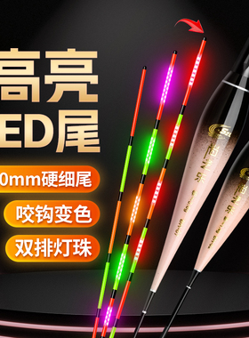 超亮双排LED灯珠高灵敏硬尾夜光漂咬钩变色电子浮漂鲤鱼鲫鱼漂