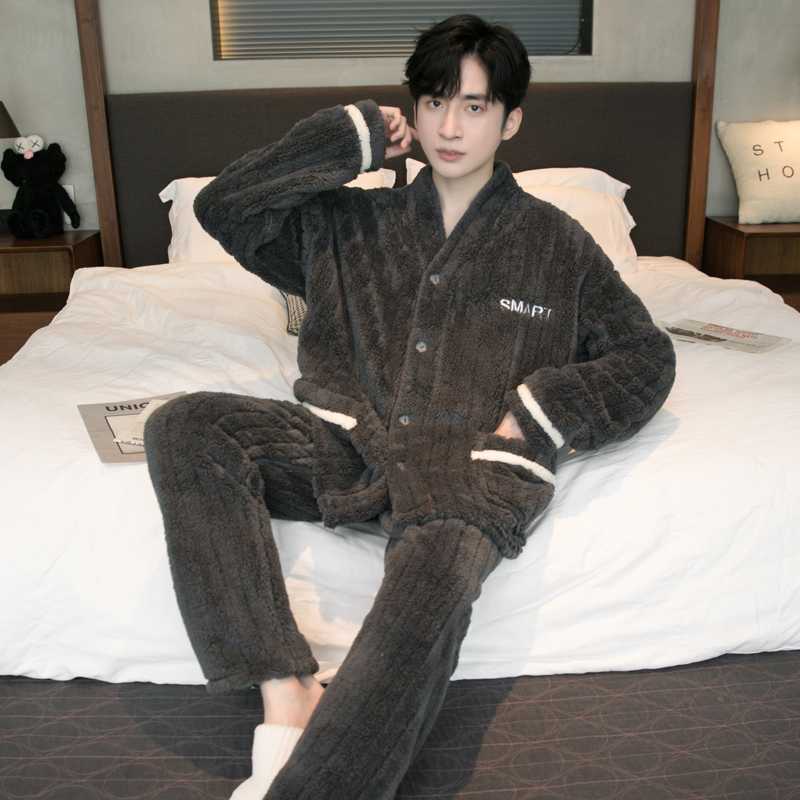 男法兰绒保暖男士加厚保暖