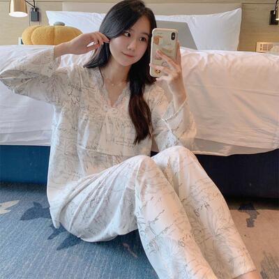 夏季棉绸睡衣女中青年甜美家居服防凸点套头宽松春秋长袖绵绸2026