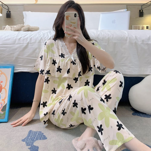 夕水含女棉绸不起球睡衣