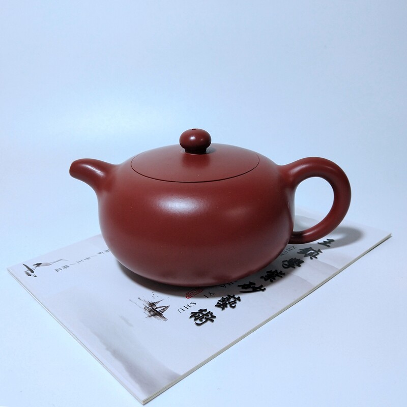 宜兴紫砂壶国家工艺师王镇学手工茶壶280cc原矿朱泥圆珠壶一粒珠