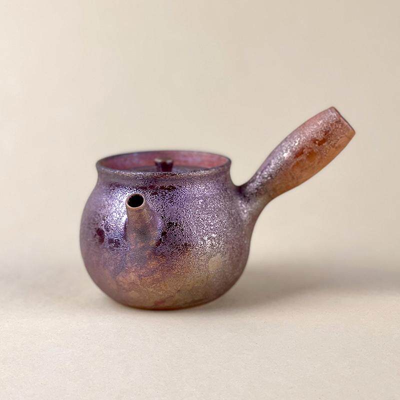 它山窑景德镇陶瓷柴烧精美窑变手工制作侧把壶手把壶茶壶功夫茶具